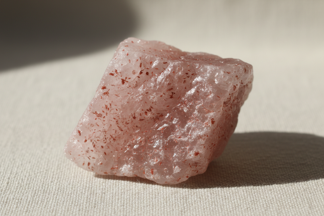 Authentic natural Strawberry Quartz crystal bracelet for manifesting love and Heart Chakra healing