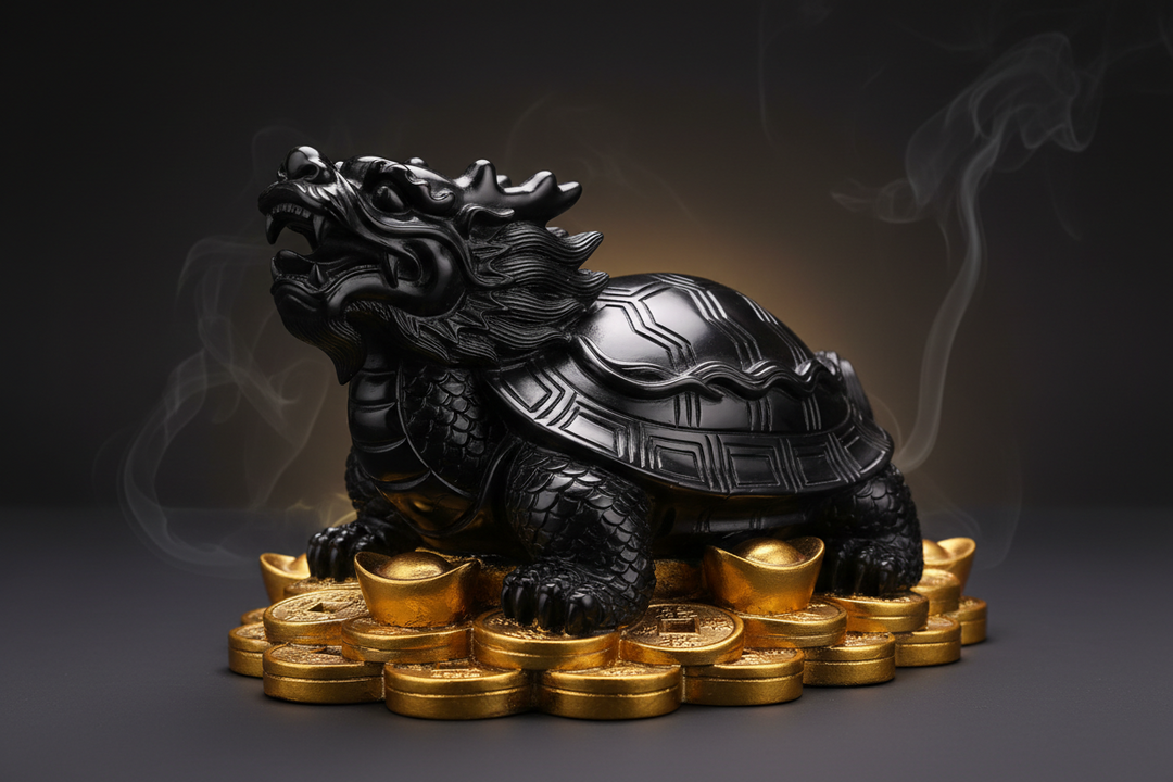 Authentic Feng Shui Black Obsidian Dragon Turtle spiritual product for wealth and aura protection