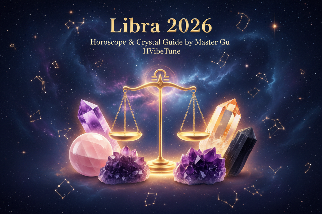 Libra 2026 Horoscope, Best crystals for Libra, Manifesting abundance 2026, Spiritual protection for Libras, Master Gu HVibeTune.