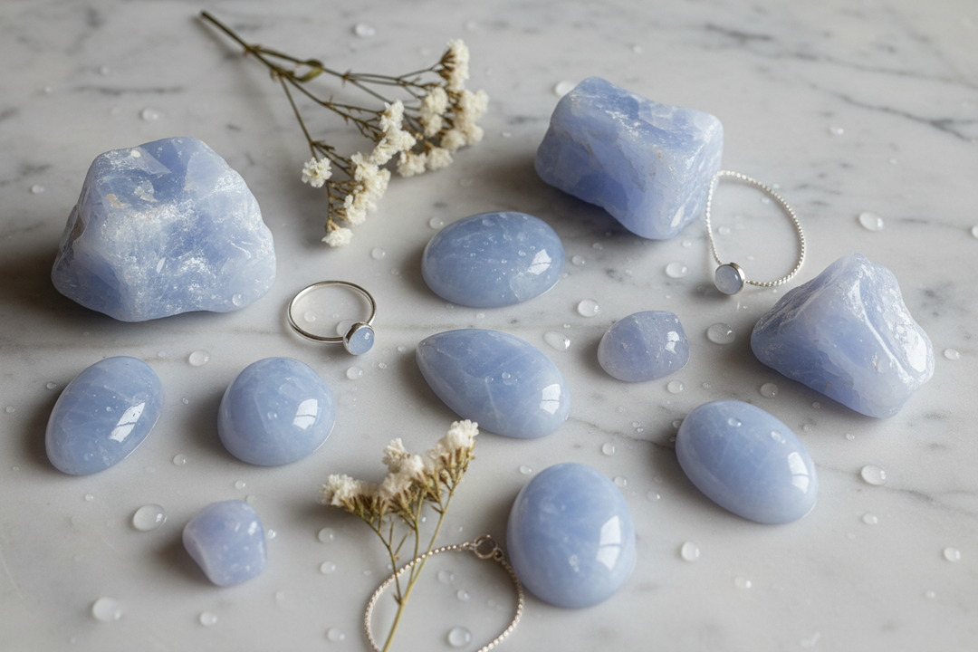 The Complete Blue Chalcedony Guide: Meaning, Healing Properties, Jewelry, Pricing & Feng Shui