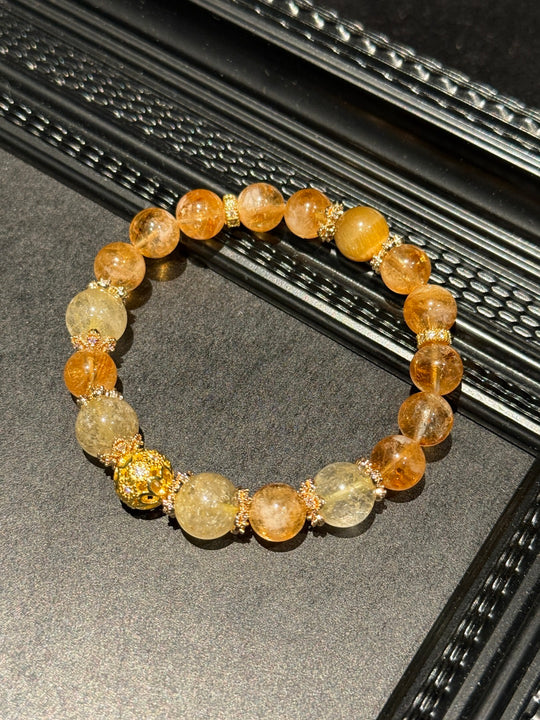Golden Rutilated Quartz & Yellow Phantom Feng Shui Bracelet – Abundance & Decisive Drive