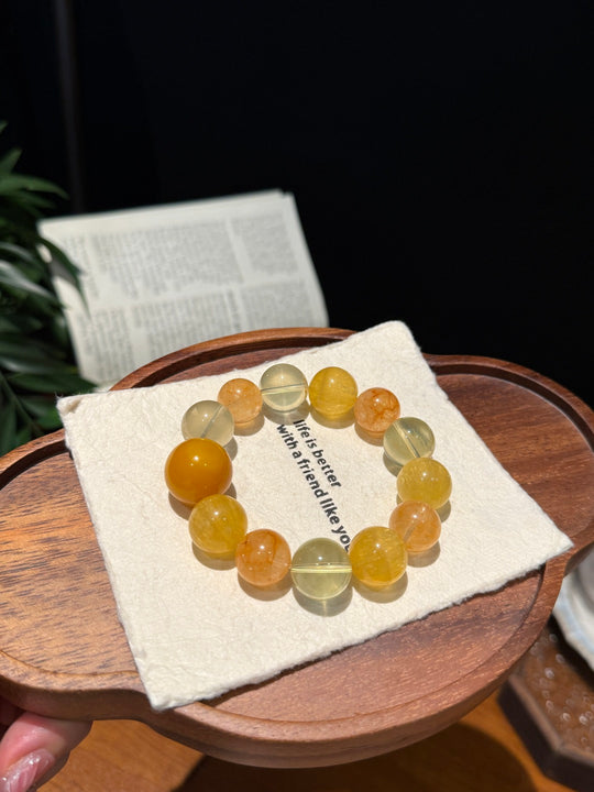 Golden Multigem & Citrine Feng Shui Bracelet – Abundance & Composure