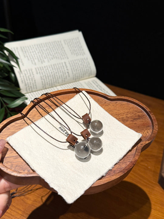 "Luminous Dewdrop" Clear Quartz Minimalist Pendant Necklace – Clarity & Composure