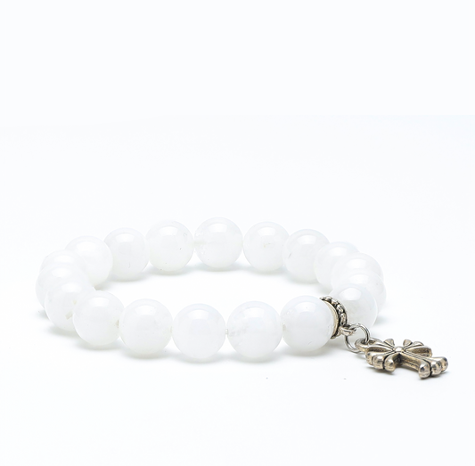 Blessed White Phantom Bracelet – Cloudy Serenity for Meditation
