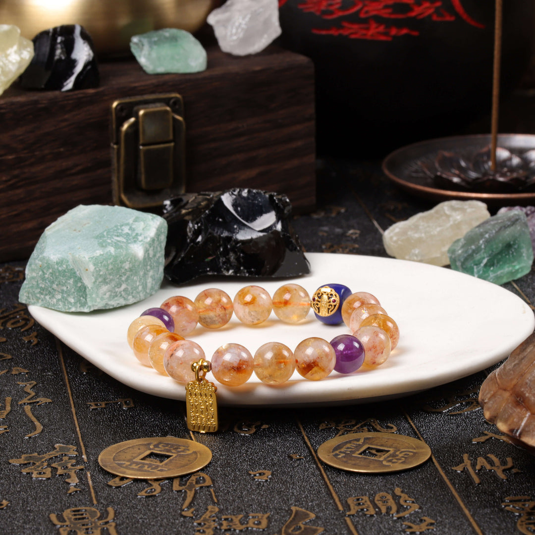 Natural Citrine, Amethyst & Lapis Lazuli | The Executive Flow Anchor