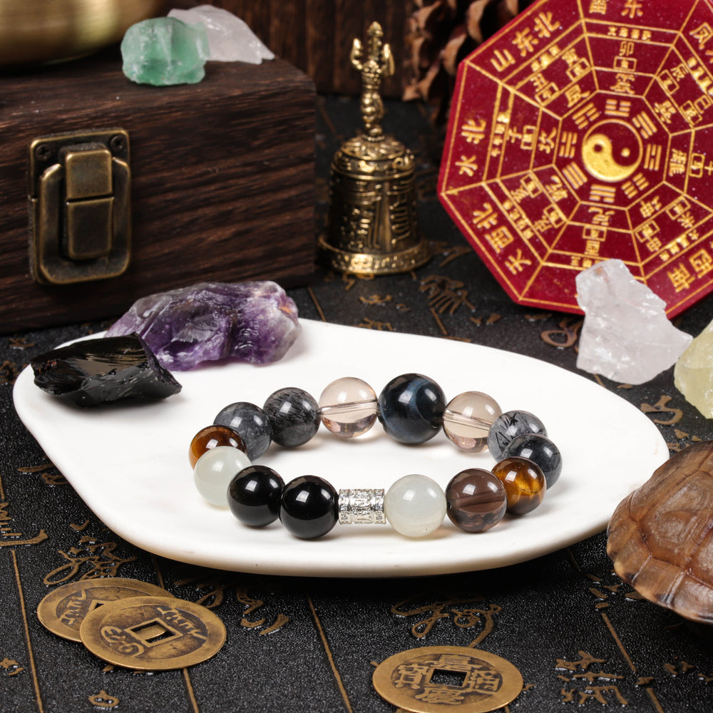 Dual Tiger Guardian: 5-Stone Array Bracelet | Strategic Vision & Executive Shield