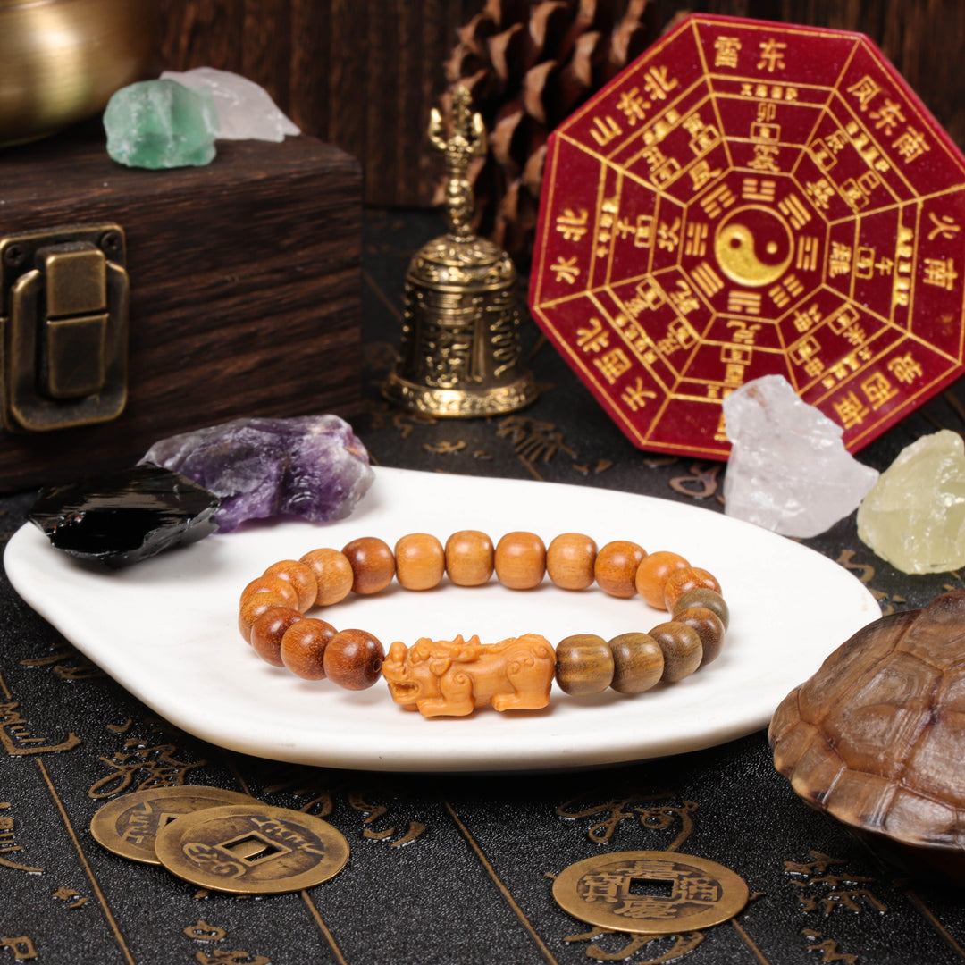 FREE Today: Golden & Green Sandalwood Pixiu Bracelet