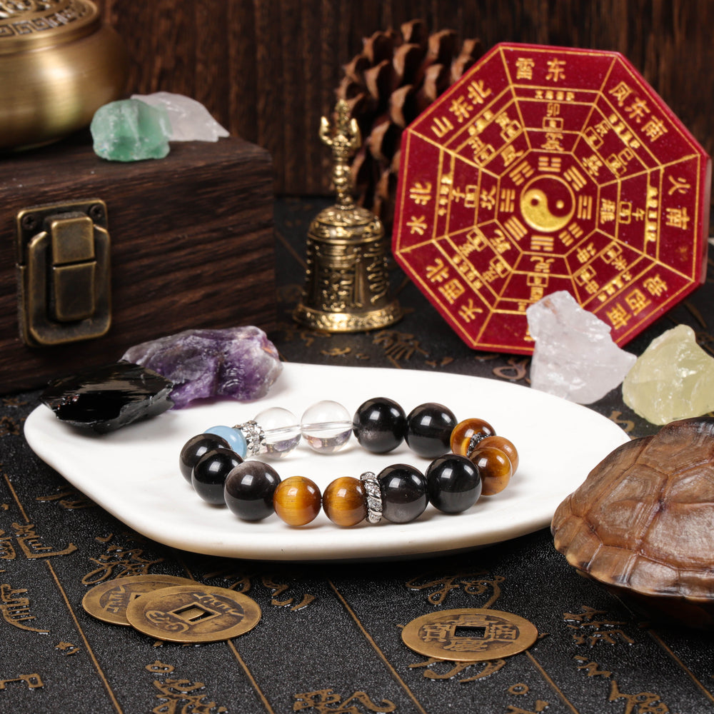 Omni-Guardian Array: Natural 6-Stone Synergy Bracelet | 360° Protection & Energy Shield