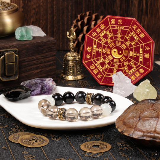 Natural 4-Stone Synergy Bracelet for Protection & Energy Shield