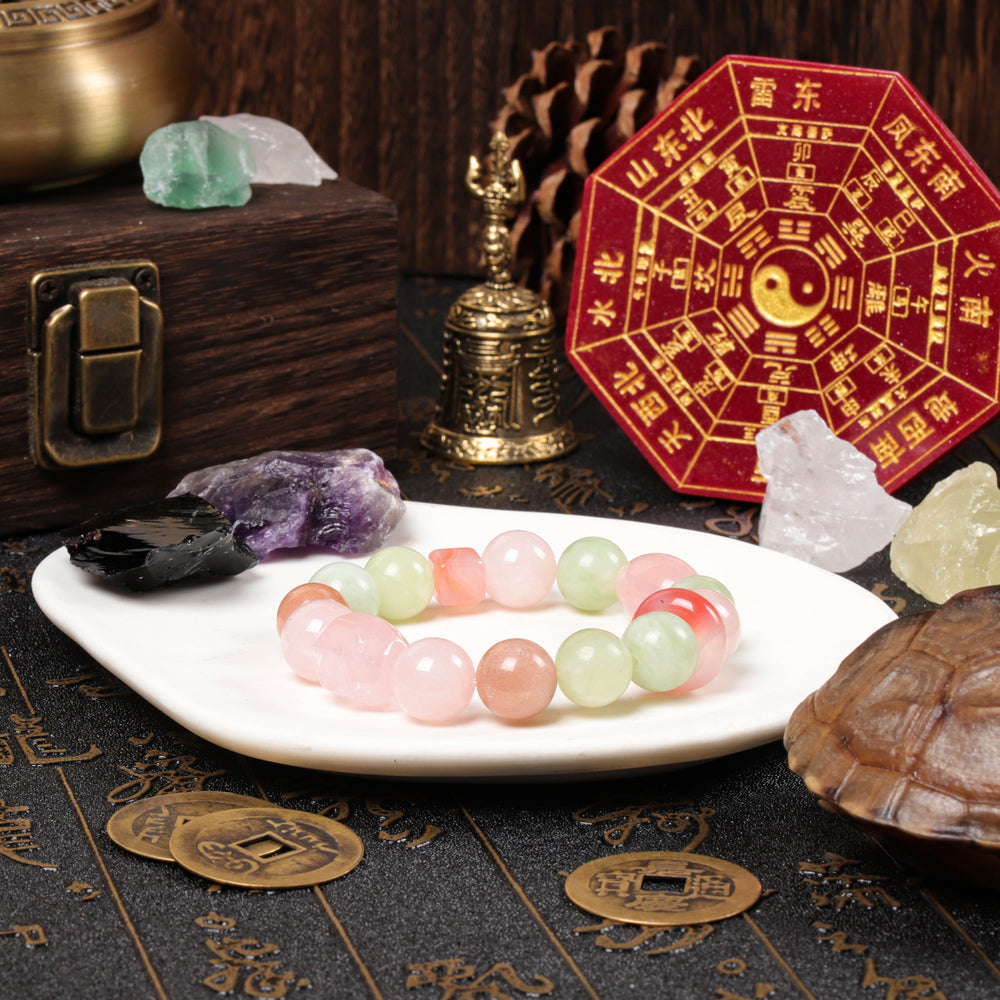 Botanical Harmony Array – Natural Garden Quartz & Moonstone Bracelet