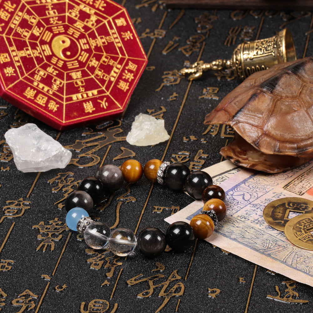 Omni-Guardian Array: Natural 6-Stone Synergy Bracelet | 360° Protection & Energy Shield