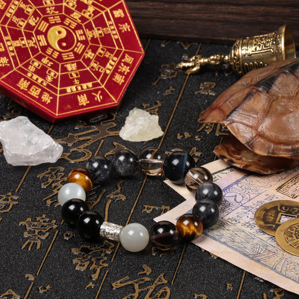 Dual Tiger Guardian: 5-Stone Array Bracelet | Strategic Vision & Executive Shield