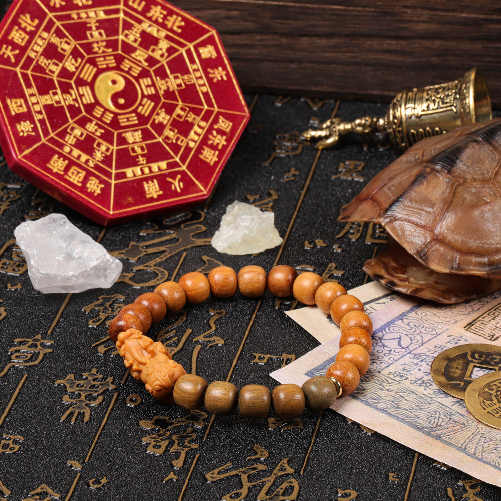 FREE Today: Golden & Green Sandalwood Pixiu Bracelet