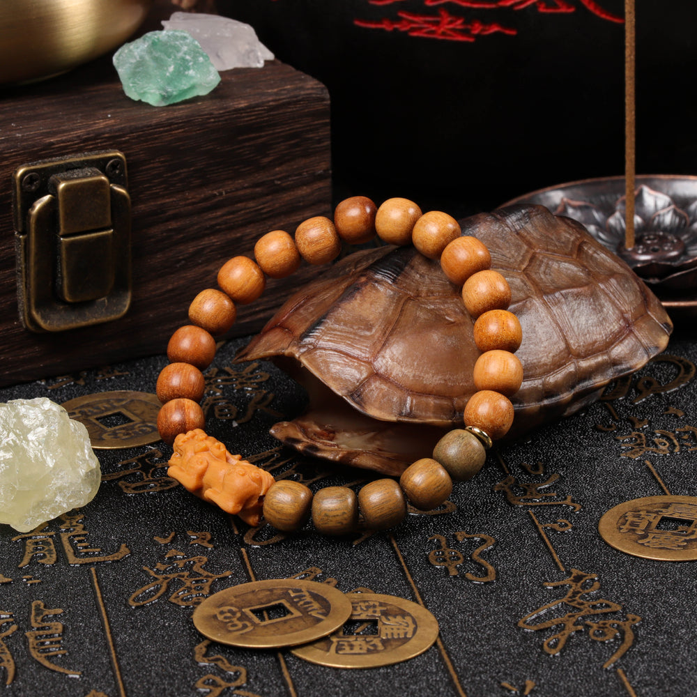 FREE Today: Golden & Green Sandalwood Pixiu Bracelet