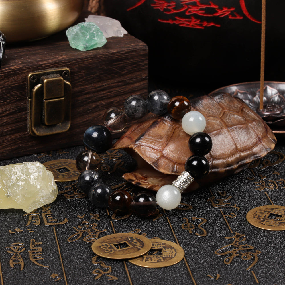 Dual Tiger Guardian: 5-Stone Array Bracelet | Strategic Vision & Executive Shield