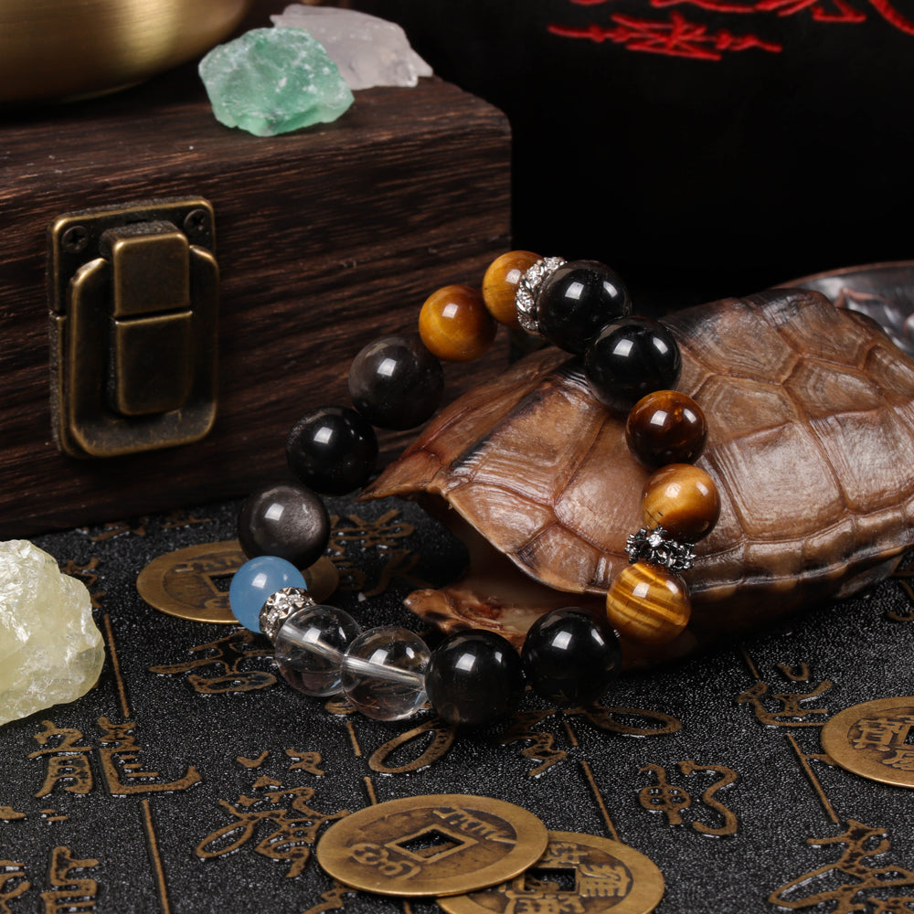 Omni-Guardian Array: Natural 6-Stone Synergy Bracelet | 360° Protection & Energy Shield