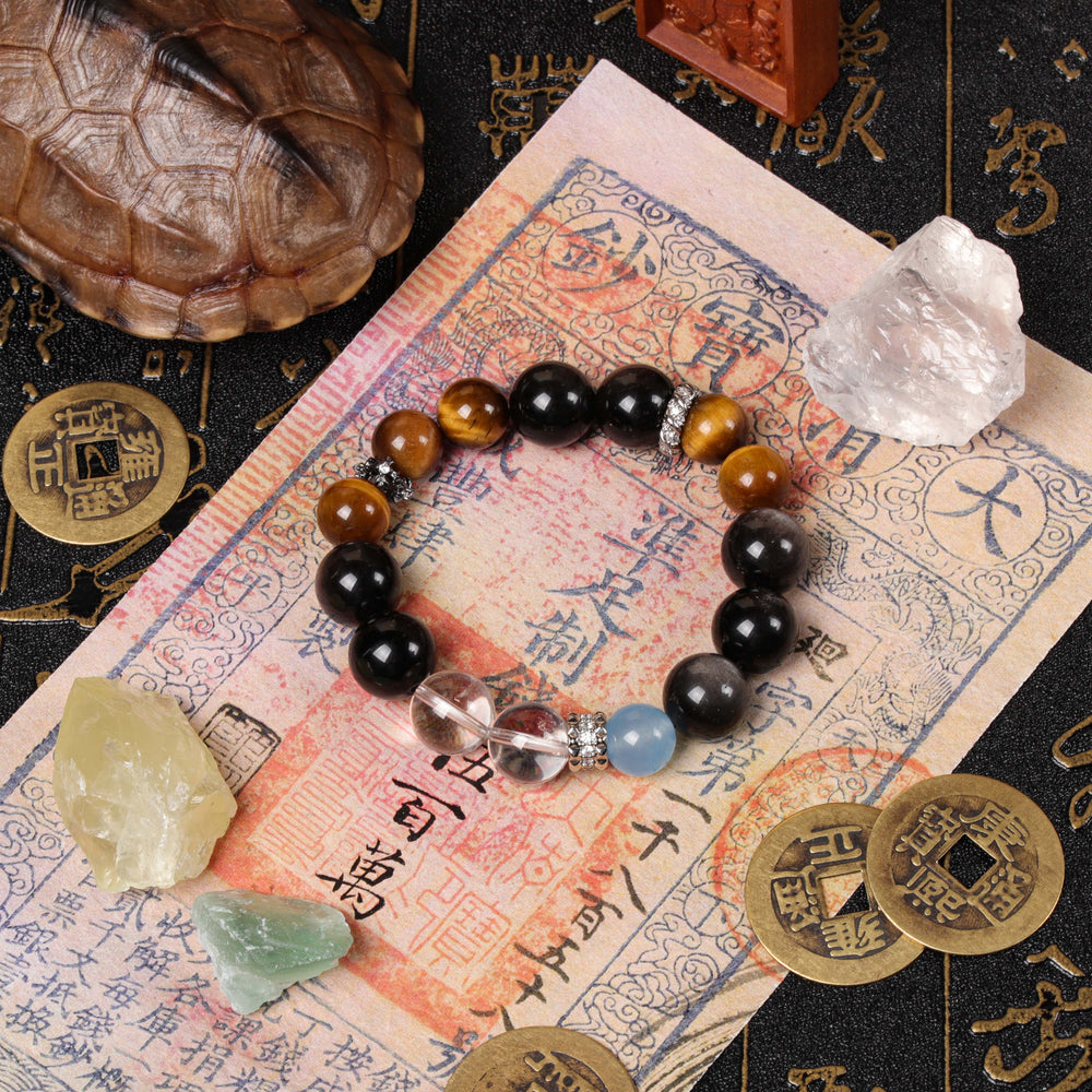Omni-Guardian Array: Natural 6-Stone Synergy Bracelet | 360° Protection & Energy Shield