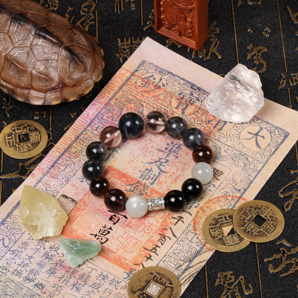 Dual Tiger Guardian: 5-Stone Array Bracelet | Strategic Vision & Executive Shield