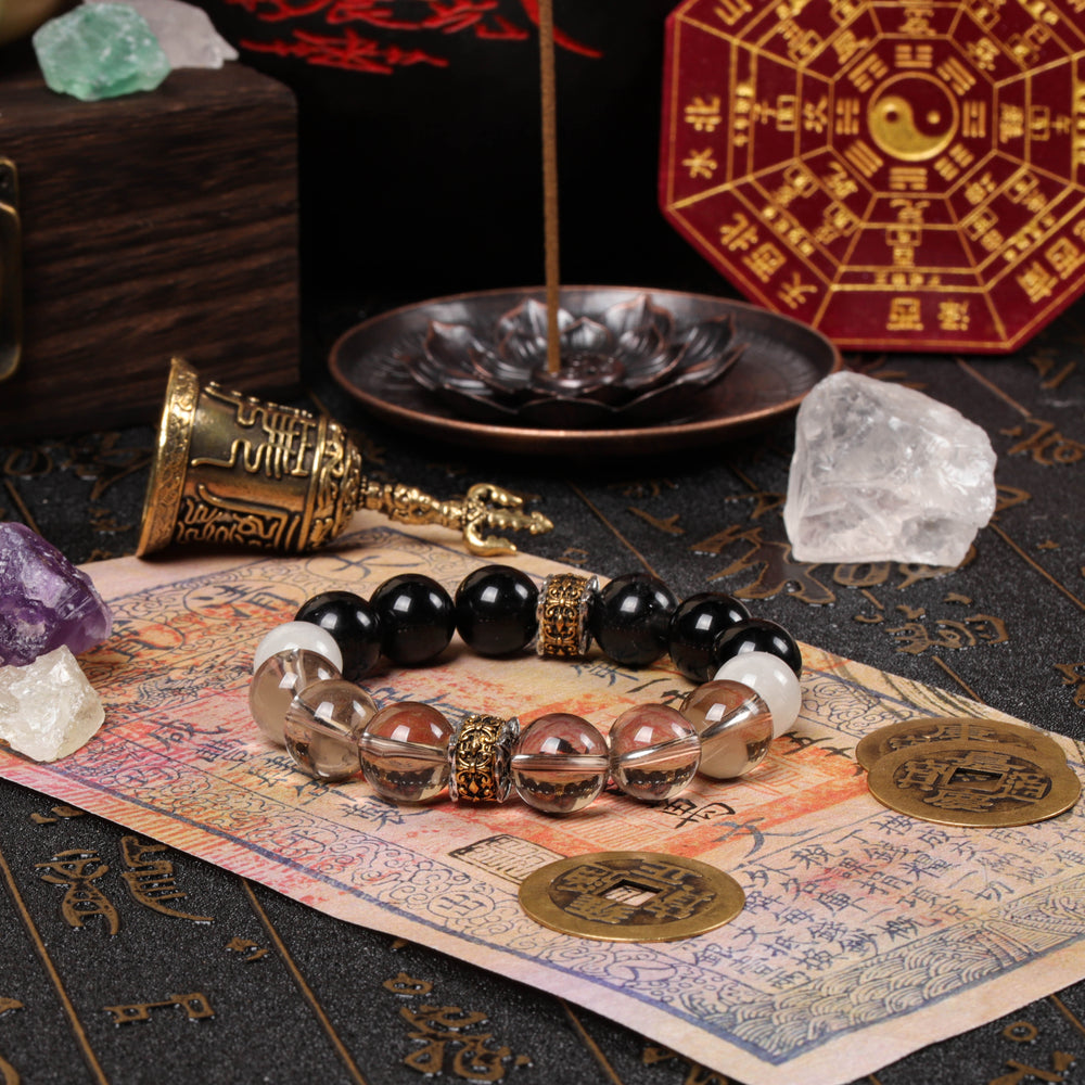 Natural 4-Stone Synergy Bracelet for Protection & Energy Shield