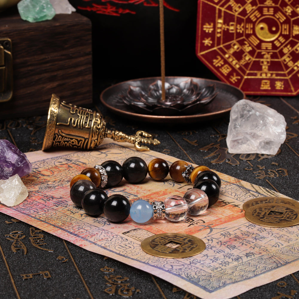 Omni-Guardian Array: Natural 6-Stone Synergy Bracelet | 360° Protection & Energy Shield