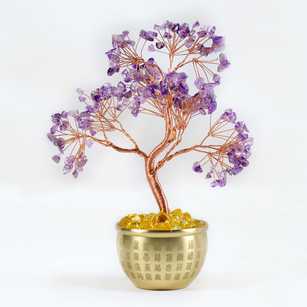 Natural Amethyst & Citrine Money Tree | Strategic Wisdom & Prosperity Anchor