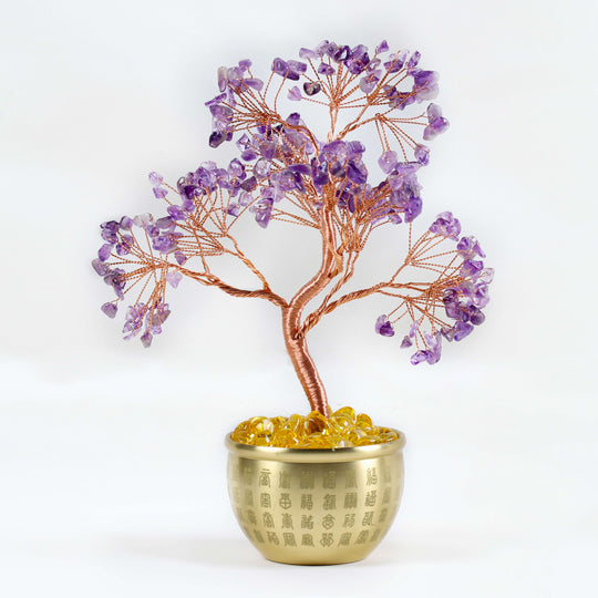 Natural Amethyst & Citrine Money Tree | Strategic Wisdom & Prosperity Anchor