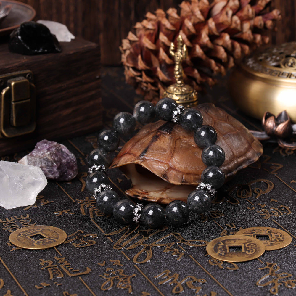 Natural Black Strawberry Quartz | Anchor for Focused Abundance | Bracelet