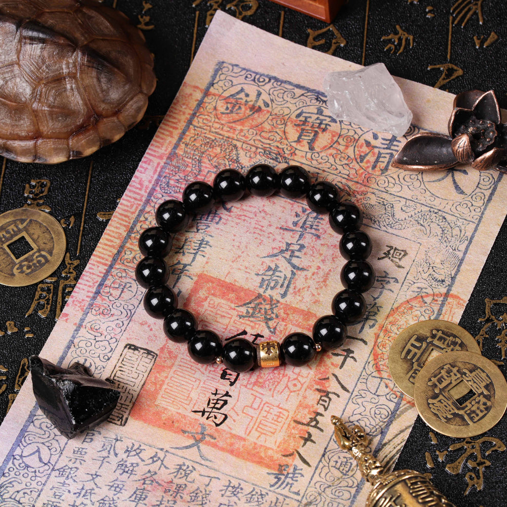 Natural Black Obsidian & Cross | Anchor for Grounded Resilience | Spiritual Jewelry