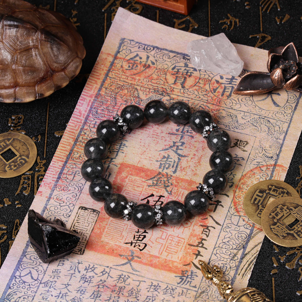 Natural Black Strawberry Quartz | Anchor for Focused Abundance | Bracelet