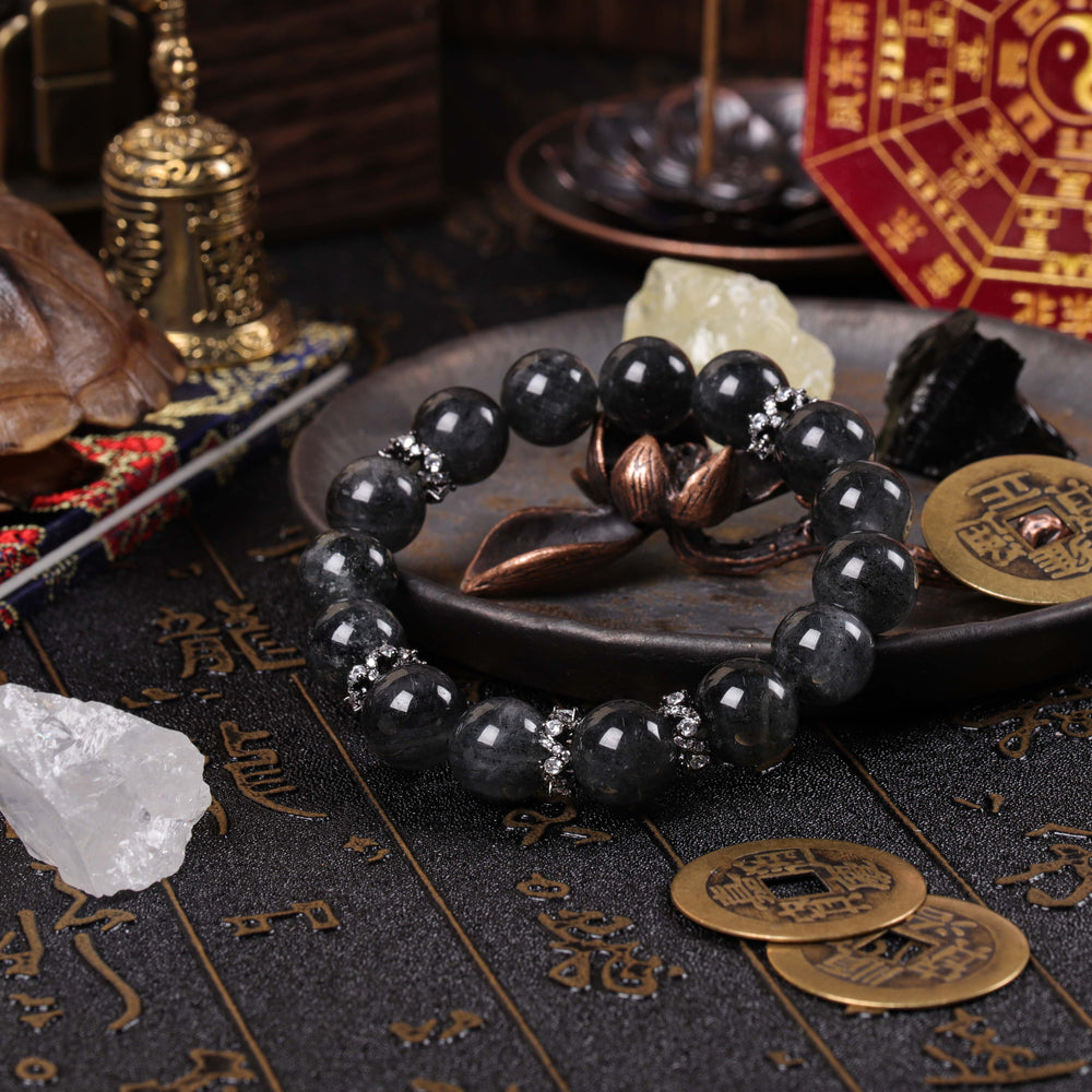 Natural Black Strawberry Quartz | Anchor for Focused Abundance | Bracelet