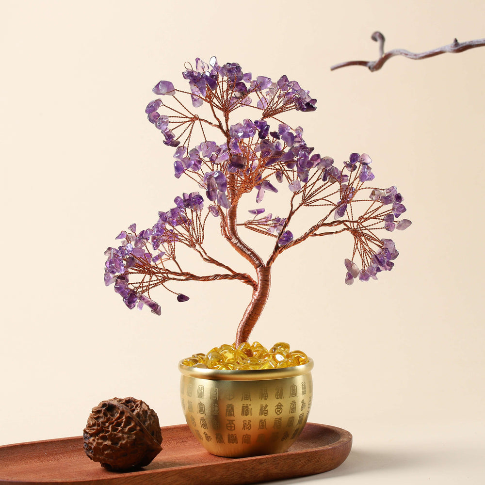 Natural Amethyst & Citrine Money Tree | Strategic Wisdom & Prosperity Anchor