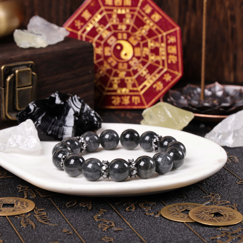 Natural Black Strawberry Quartz | Anchor for Focused Abundance | Bracelet