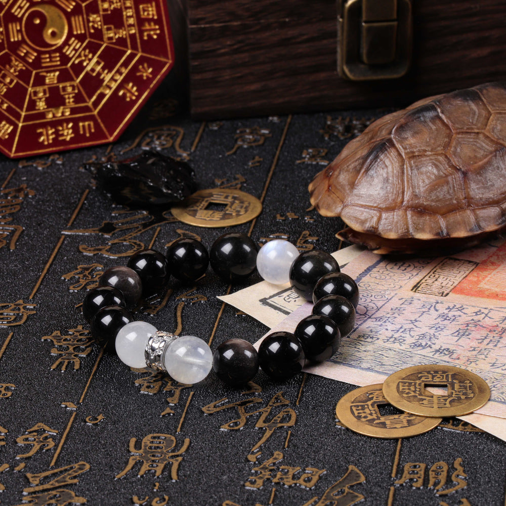 Yin-Yang Harmony: Milky Quartz & Obsidian Trio | Equilibrium & Personal Shield