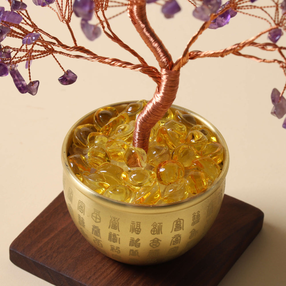 Natural Amethyst & Citrine Money Tree | Strategic Wisdom & Prosperity Anchor