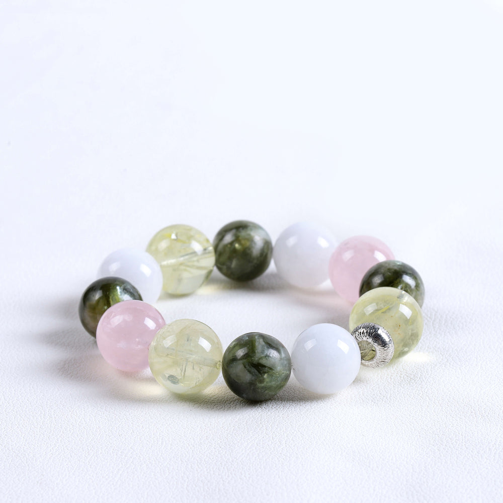 Natural Seraphinite & Fluorite Bracelet | Career Harmony & Strategic Focus