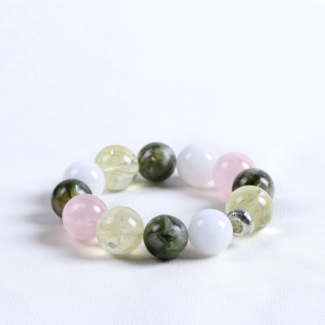Natural Seraphinite & Fluorite Bracelet | Career Harmony & Strategic Focus