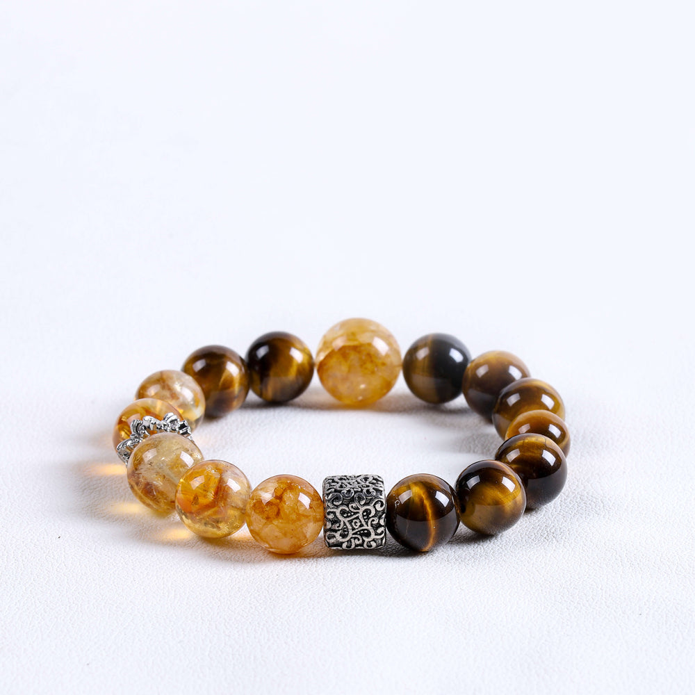 Prosperity & Action Array – Natural Golden Phantom & Tiger's Eye Bracelet