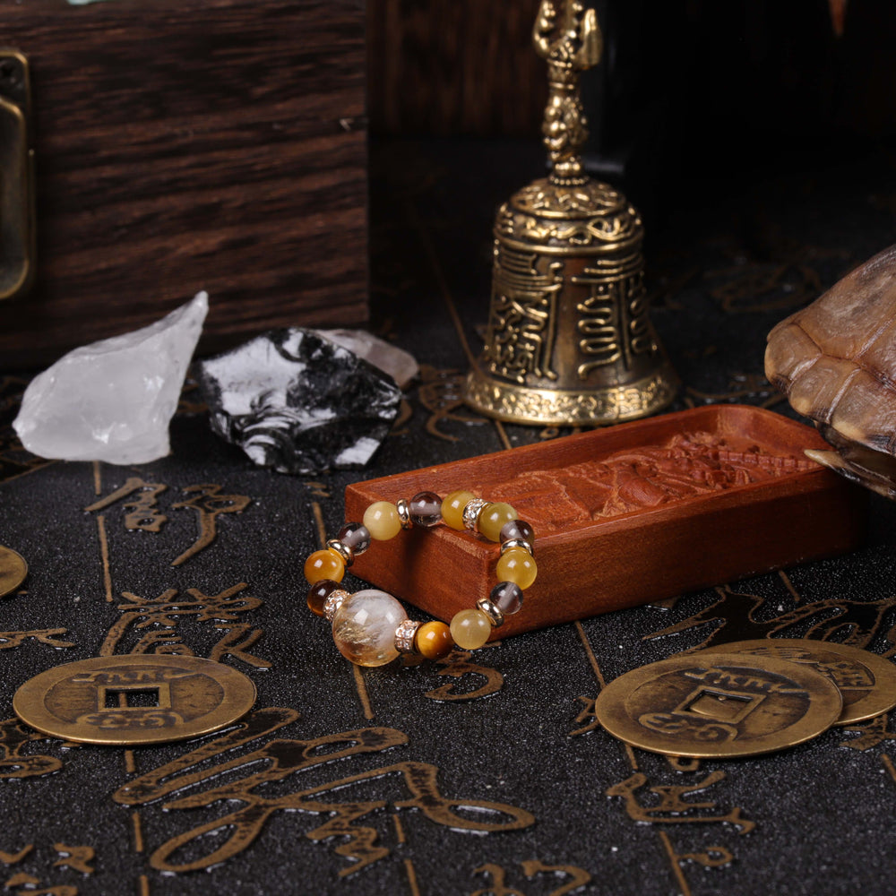 Natural Yellow Phantom & Tiger’s Eye Traditional Focus & Determination Ring