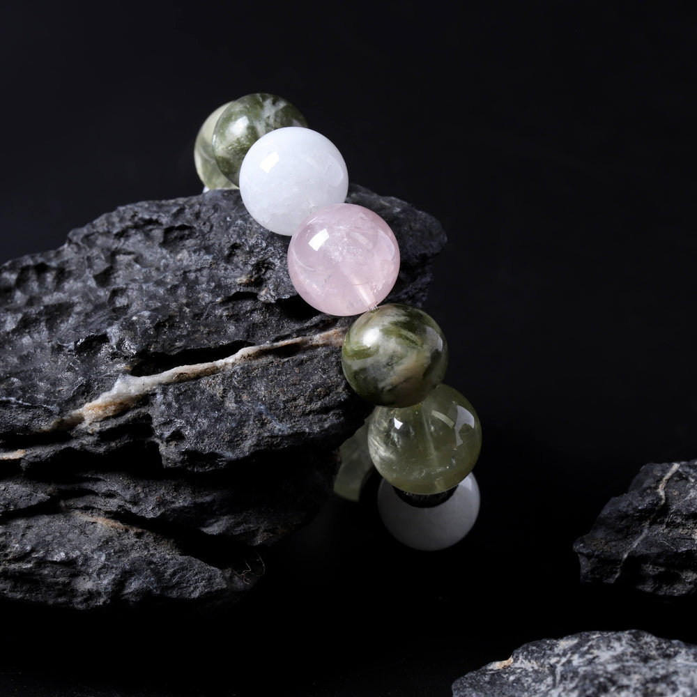 Natural Seraphinite & Fluorite Bracelet | Career Harmony & Strategic Focus