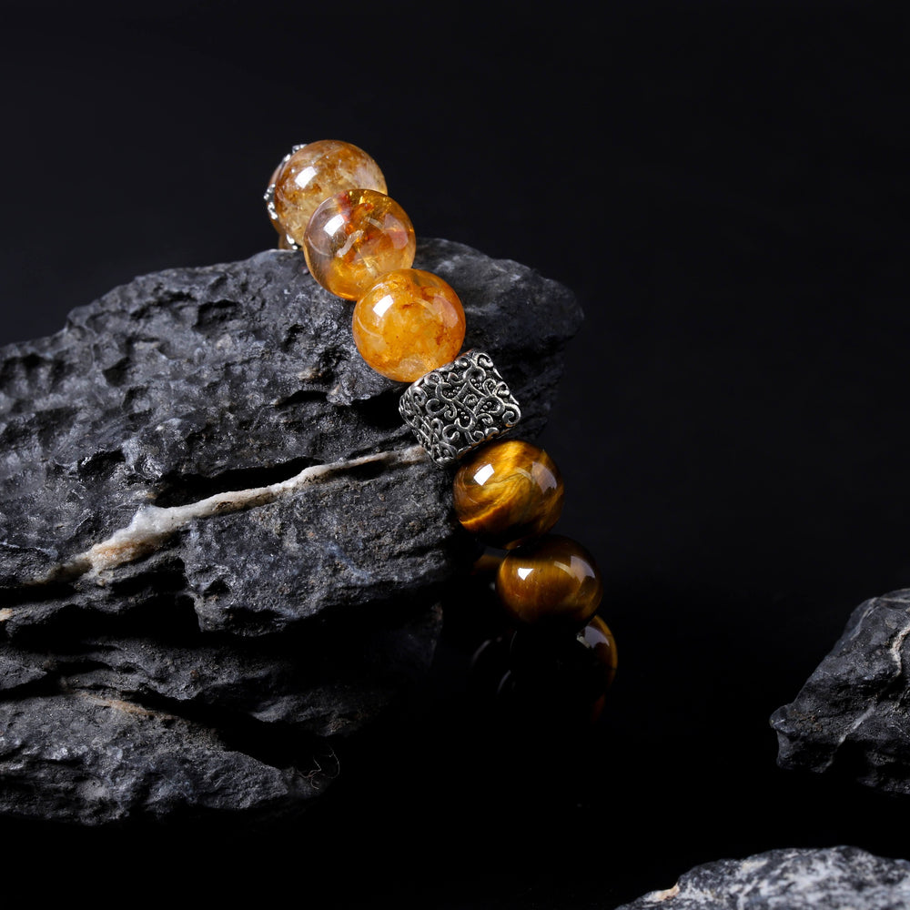 Prosperity & Action Array – Natural Golden Phantom & Tiger's Eye Bracelet