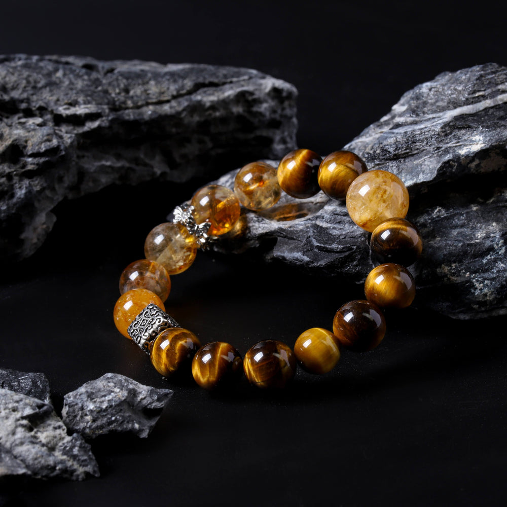 Prosperity & Action Array – Natural Golden Phantom & Tiger's Eye Bracelet