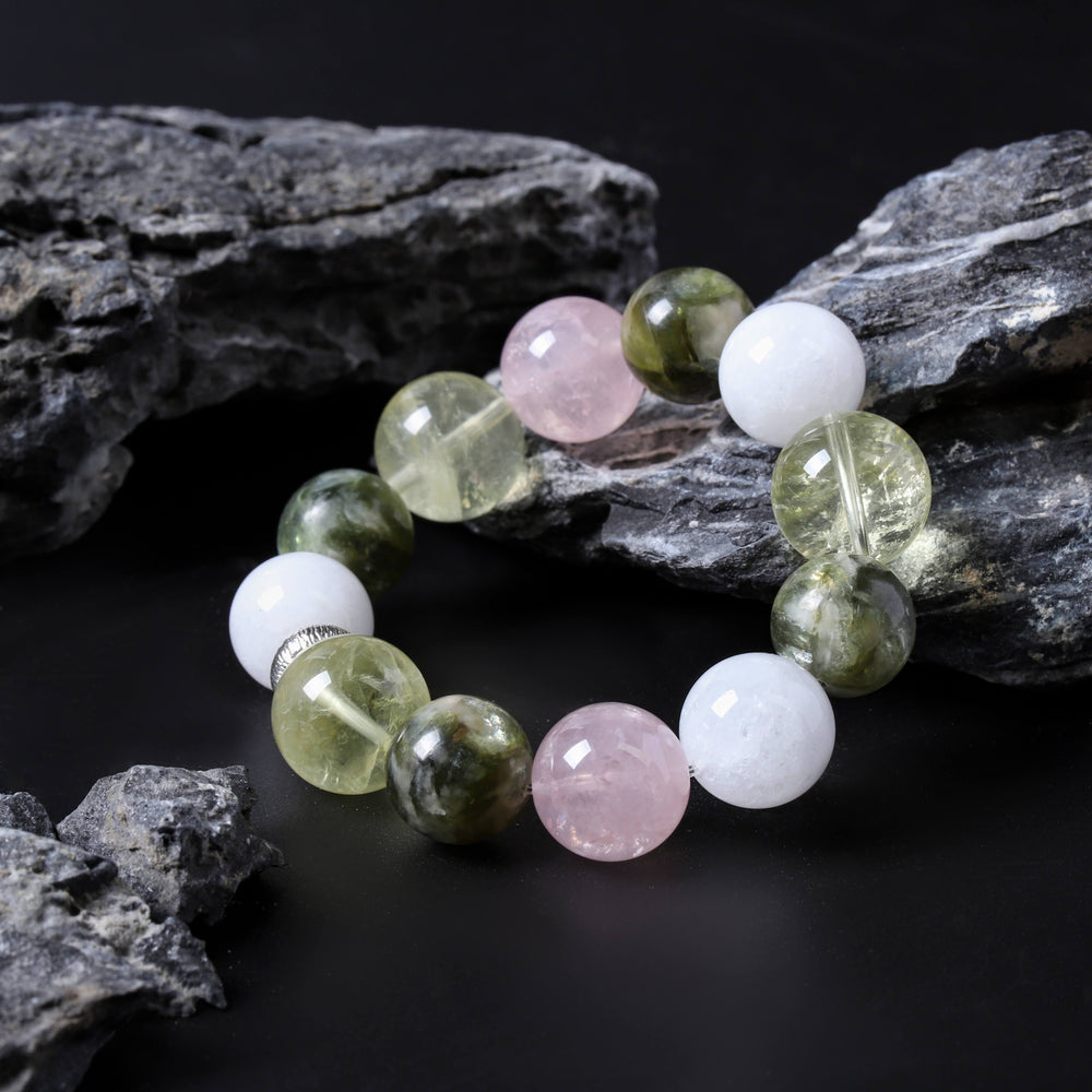 Natural Seraphinite & Fluorite Bracelet | Career Harmony & Strategic Focus