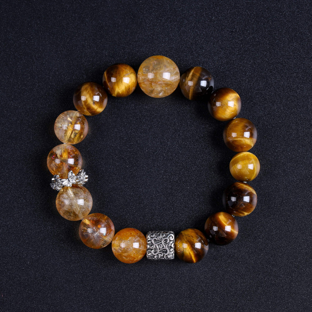 Prosperity & Action Array – Natural Golden Phantom & Tiger's Eye Bracelet