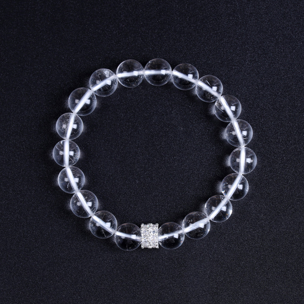 Natural 10mm Clear Quartz Bracelet | Absolute Focus & Strategic Clarity