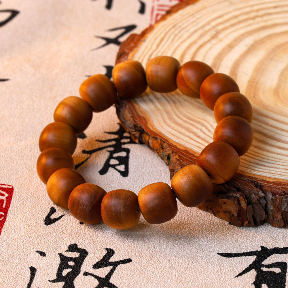 Premium Lao Shan Sandalwood Bracelet for Tranquility & Sensory Grounding