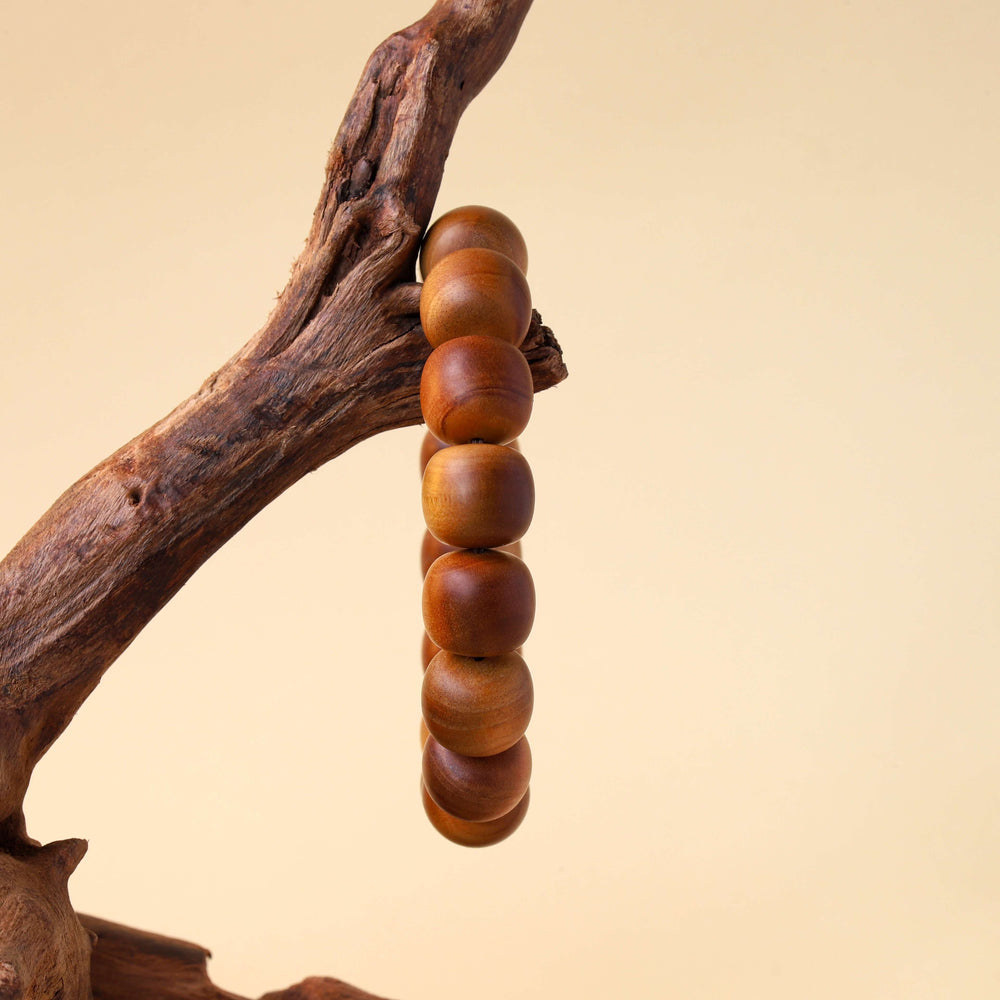 Premium Lao Shan Sandalwood Bracelet for Tranquility & Sensory Grounding