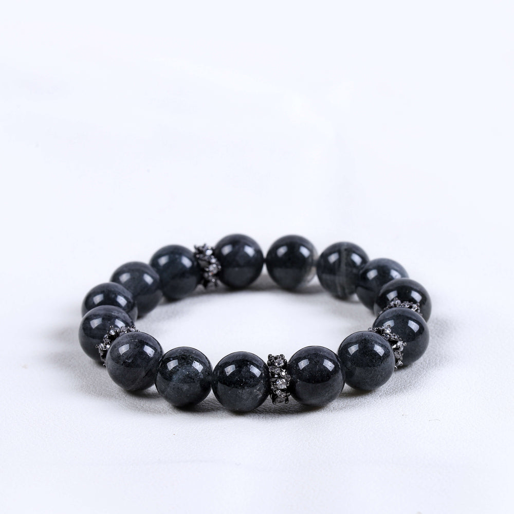 Natural Black Strawberry Quartz | Anchor for Focused Abundance | Bracelet