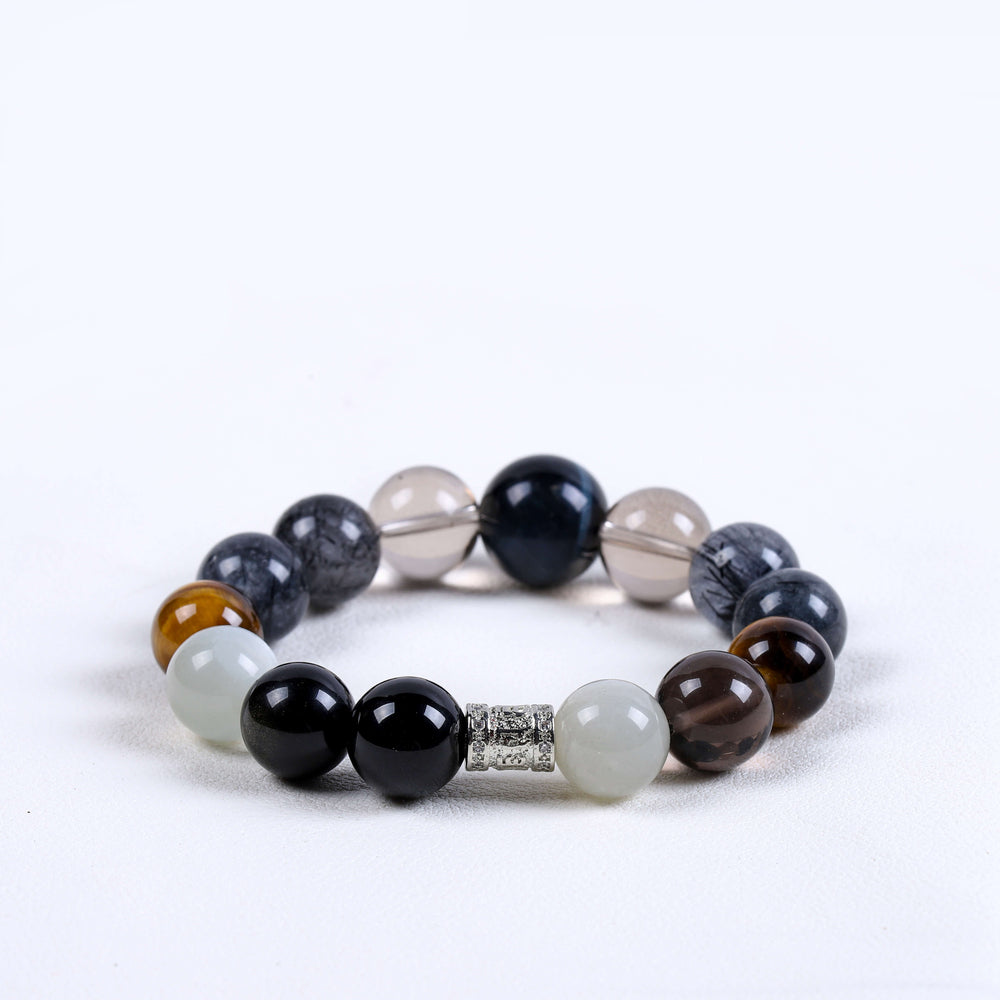 Dual Tiger Guardian: 5-Stone Array Bracelet | Strategic Vision & Executive Shield
