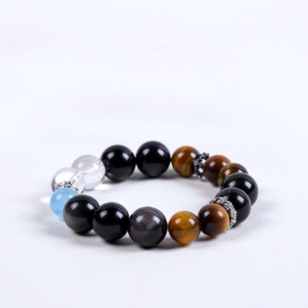 Omni-Guardian Array: Natural 6-Stone Synergy Bracelet | 360° Protection & Energy Shield