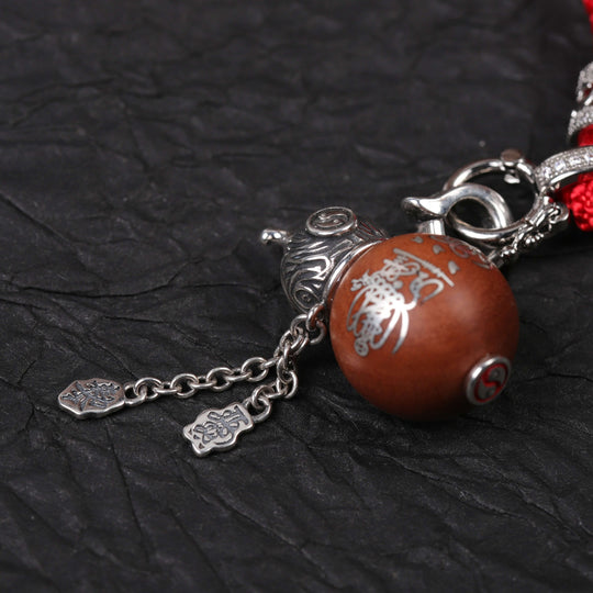 Sovereign Prosperity Talisman – Lightning-Struck Jujube Wood & Sterling Silver Gourd Pendant